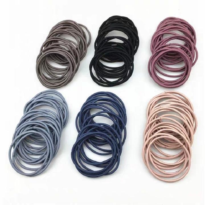 100 Dây Thun Cột Tóc Nhiều Màu
