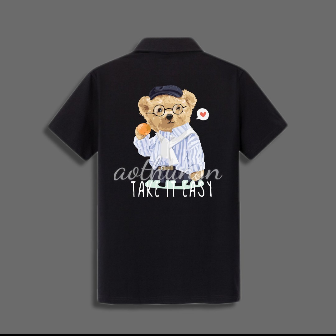 Áo thun cổ trụ cổ bâu polo take it easy