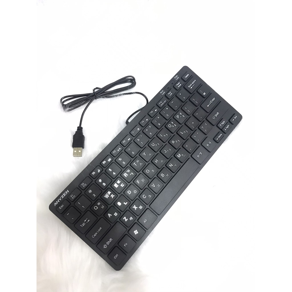 Bàn phím máy tính mini anyzen k200 k808 kết nối dây cổng usb