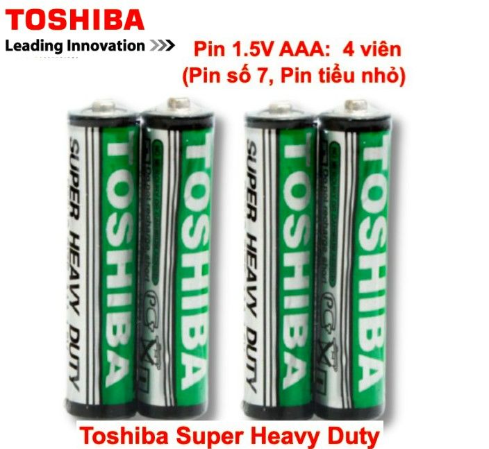 Hot Deals - Pin tiểu AAA Toshiba 4 viên 1.5v chính hãng (pin số 7, pin tiểu nhỏ) - Toshiba Super Heavy Duty R03UG