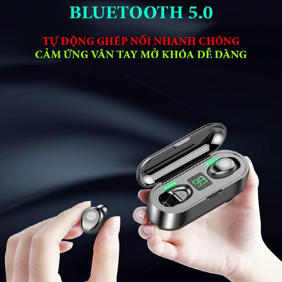 (BẢN QUỐC TẾ) Tai nghe Bluetooth AMOI F9 Pro TWS 5.0 không dây cảm ứng chống nước IPX5, chống ồn tích hợp sạc dự phòng 2500mAh