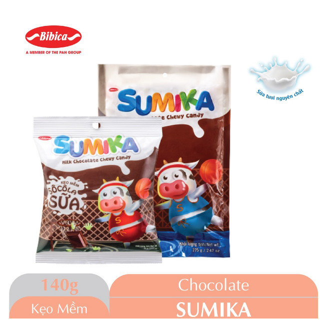 Kẹo sữa bò Sumika vị (sữa; socola; dâu) - ( túi 70g; túi 140g) - Bibica
