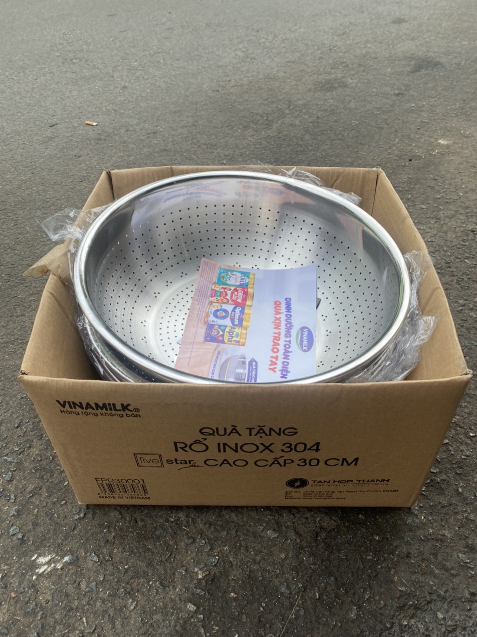 Rổ inox Fivestar Cao cấp 304 30cm Quà tặng từ Vinamilk