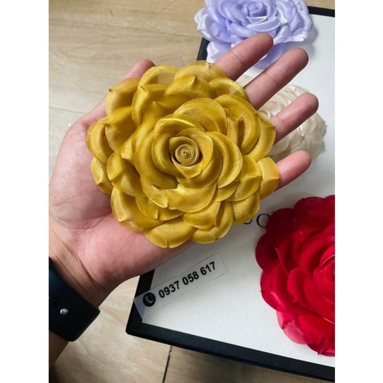 Hoa cài áo lụa cao cấp [Hoacaiaodep.com - Hann Handmade]