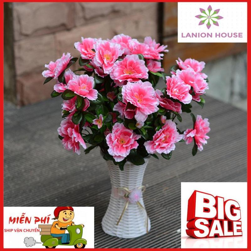 1 cành hoa đỗ quyên rừng 30 bông dài 43 cm, hoa nhân tạo cao cấp, hoa giả trang trí, hoa giả treo tường, hoa giả, hoa giả để bàn, hoa silicon, hoa giả cao cấp nhiều màu MS 16 - LANION HOUSE