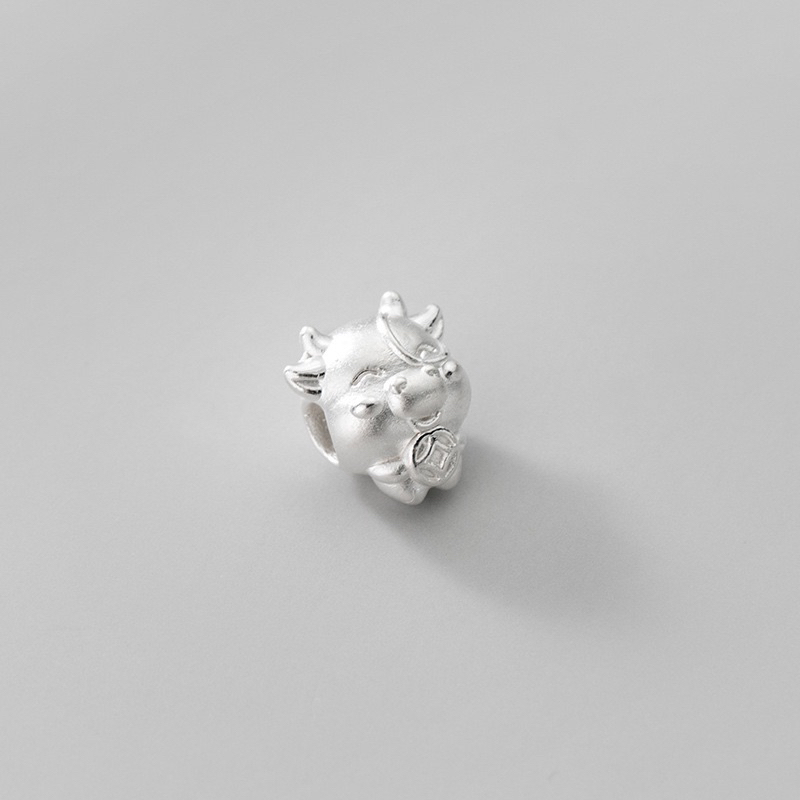 [S925] Charm Trâu bạc kim tiền - MH677