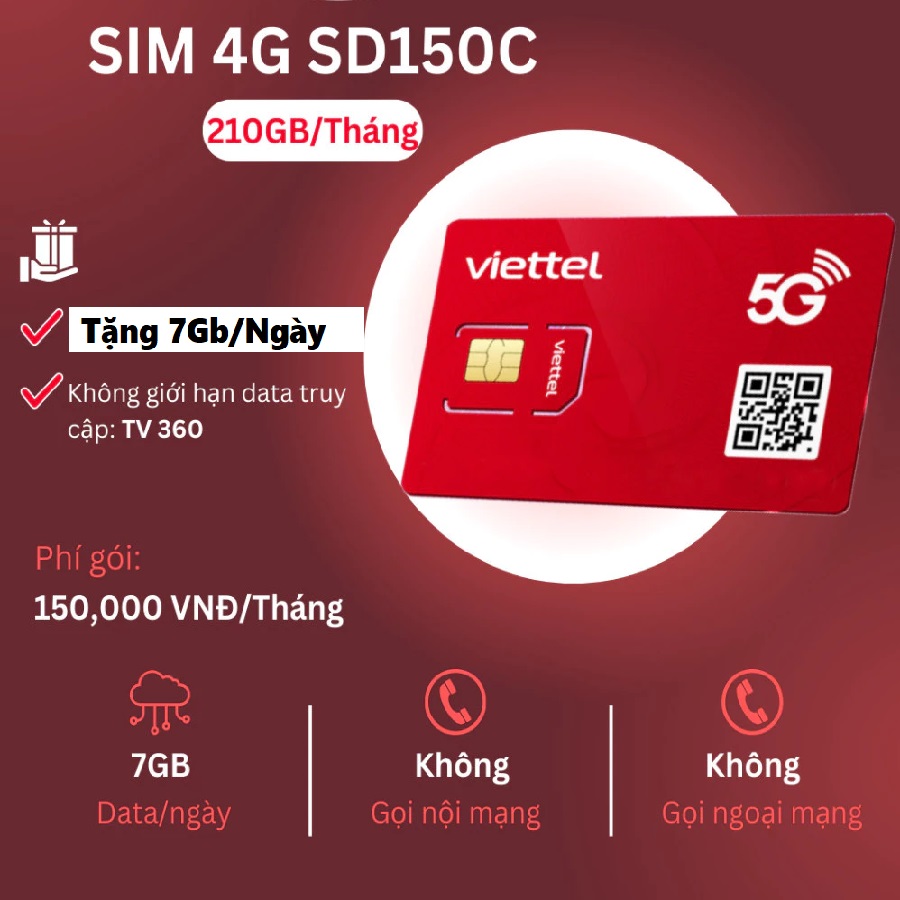 Sim 5G Viettel M2M nạp Tiền Hàng Tháng Đăng Kí Các Gói Cước Data 5GB/Ngày - 1 Tỷ GB DÙng Lắp Điện Thoại , Cục Phát Wifi 4G, Màn Hình Android Ô tô | Gói SD125 - SD150C - SD200 - MXH80Y - MXH100Y . FREESHIP - CHƯA KÍCH HOẠT