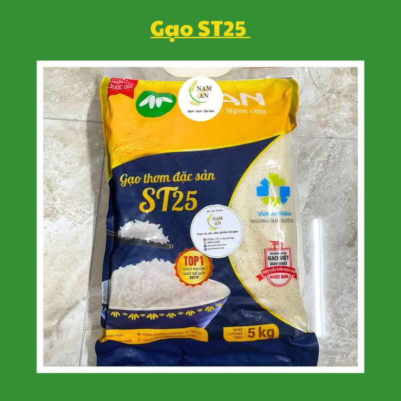 Gạo Thơm ST25 Gạo A An Túi 5 KG