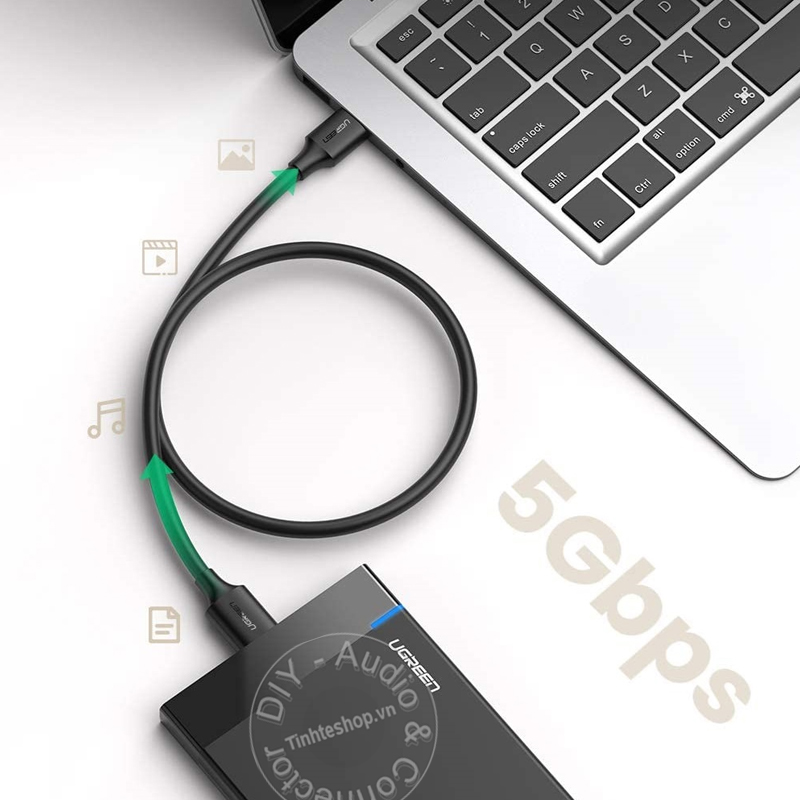Cáp USB 3.0 cắm cho Ổ cứng di động 2.5'' Ugreen US130 0.25M đến 2M - Dây USB 3.0 AM sang Micro BM