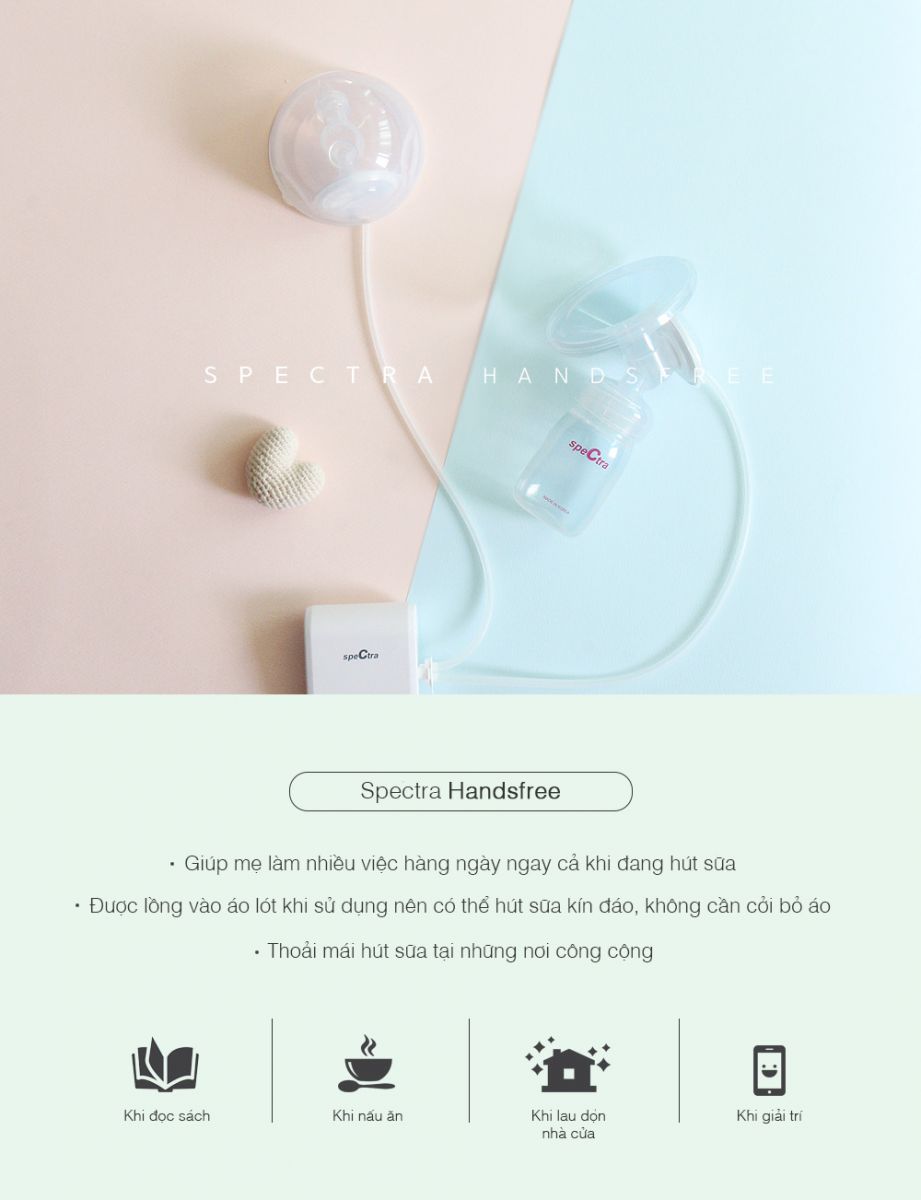 BỘ CUP HÚT SỮA RẢNH TAY SPECTRA HANDSFREE (SIZE 25/28MM)