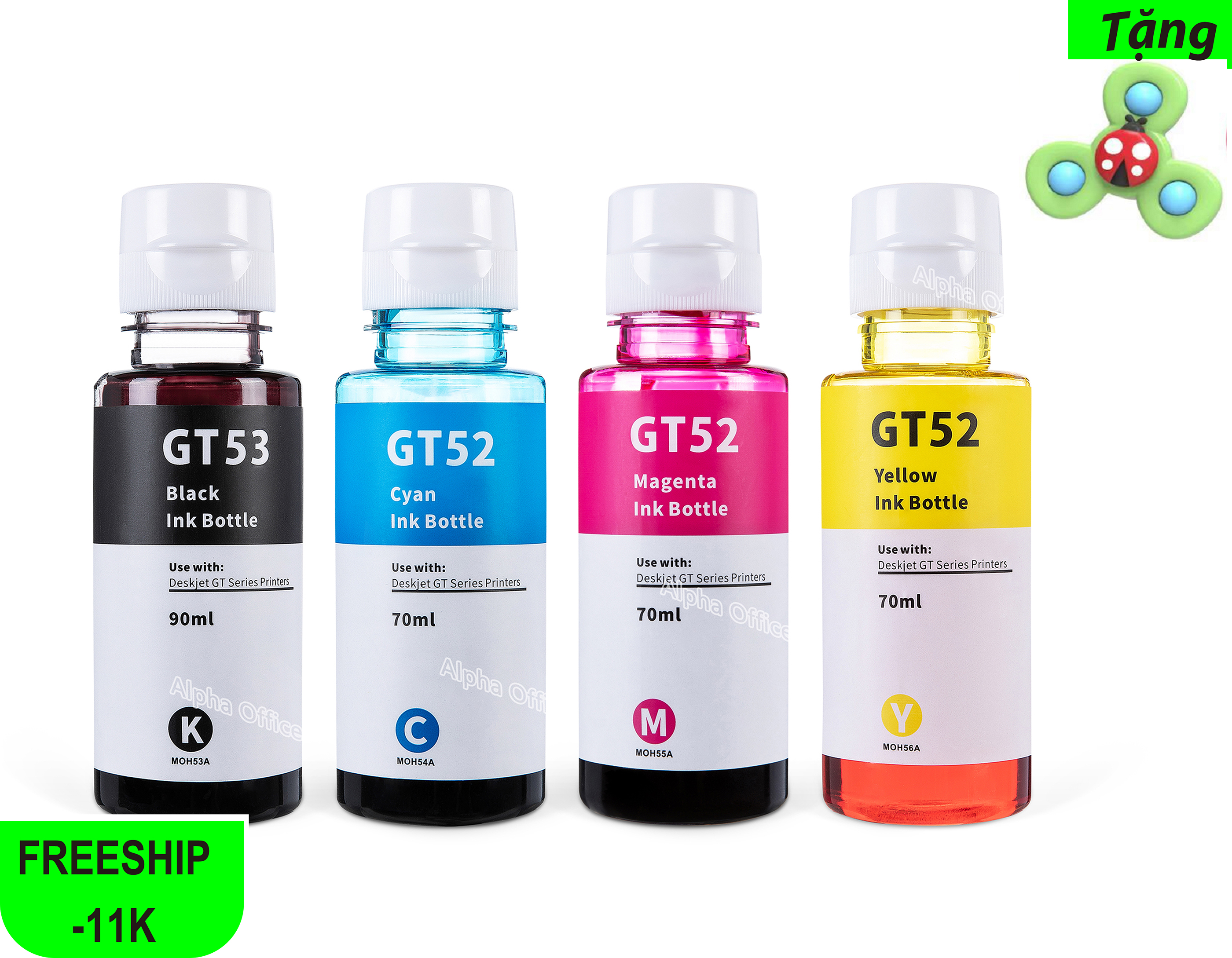 Tặng 1 con quay spinner khi Mua Combo 4 màu mực máy in phun HP GT52 53