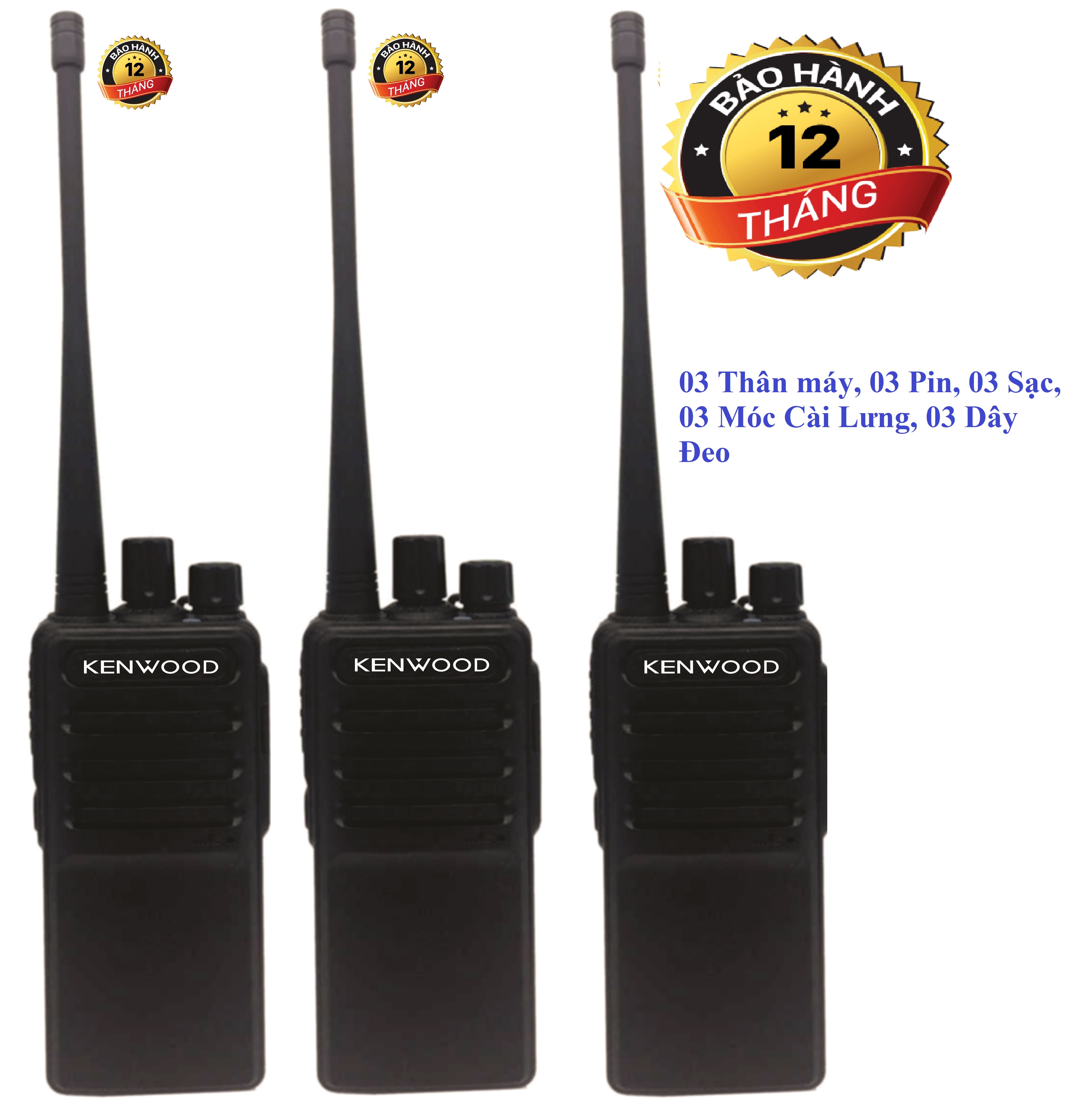 Bộ 3 Bộ đàm Kenwood TK3390 (Bổ sung thêm cổng hỗ trợ sạc Micro USB)