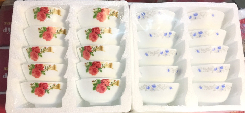 Bộ 10 chén ăn cơm , nước chấm kích thước 11cm tráng men cao cấp