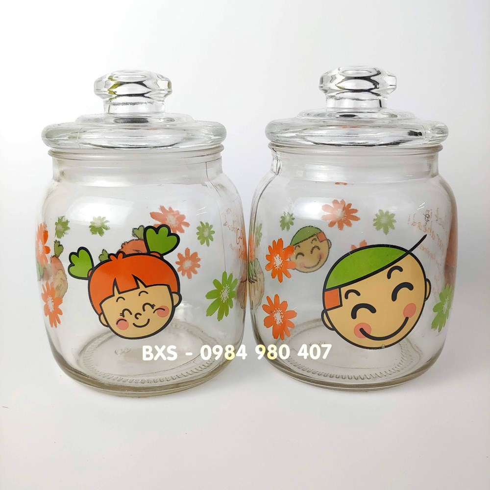 BỘ 2 LỌ THỦY TINH 500ml có nắp hít