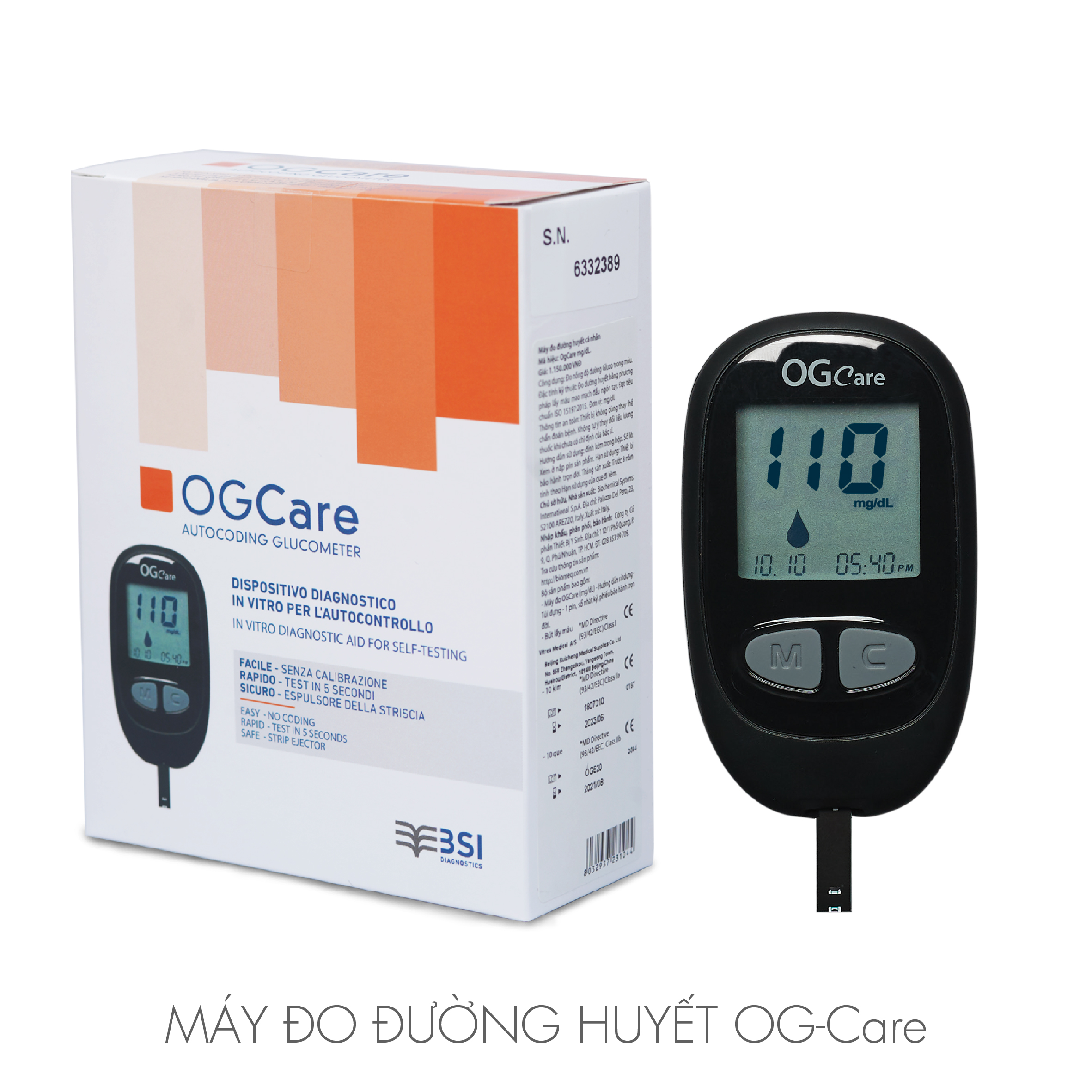 [HCM]Que Thử Đường Huyết Dùng Cho Máy OGCARE (Hộp 50 Que)