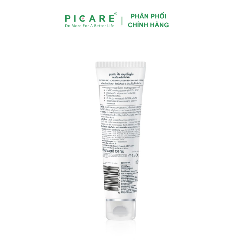 Eucerin Sữa Rửa Mặt Tạo Bọt Cho Da Mụn Pro Acne Solution Gentle Cleansing Foam 150g