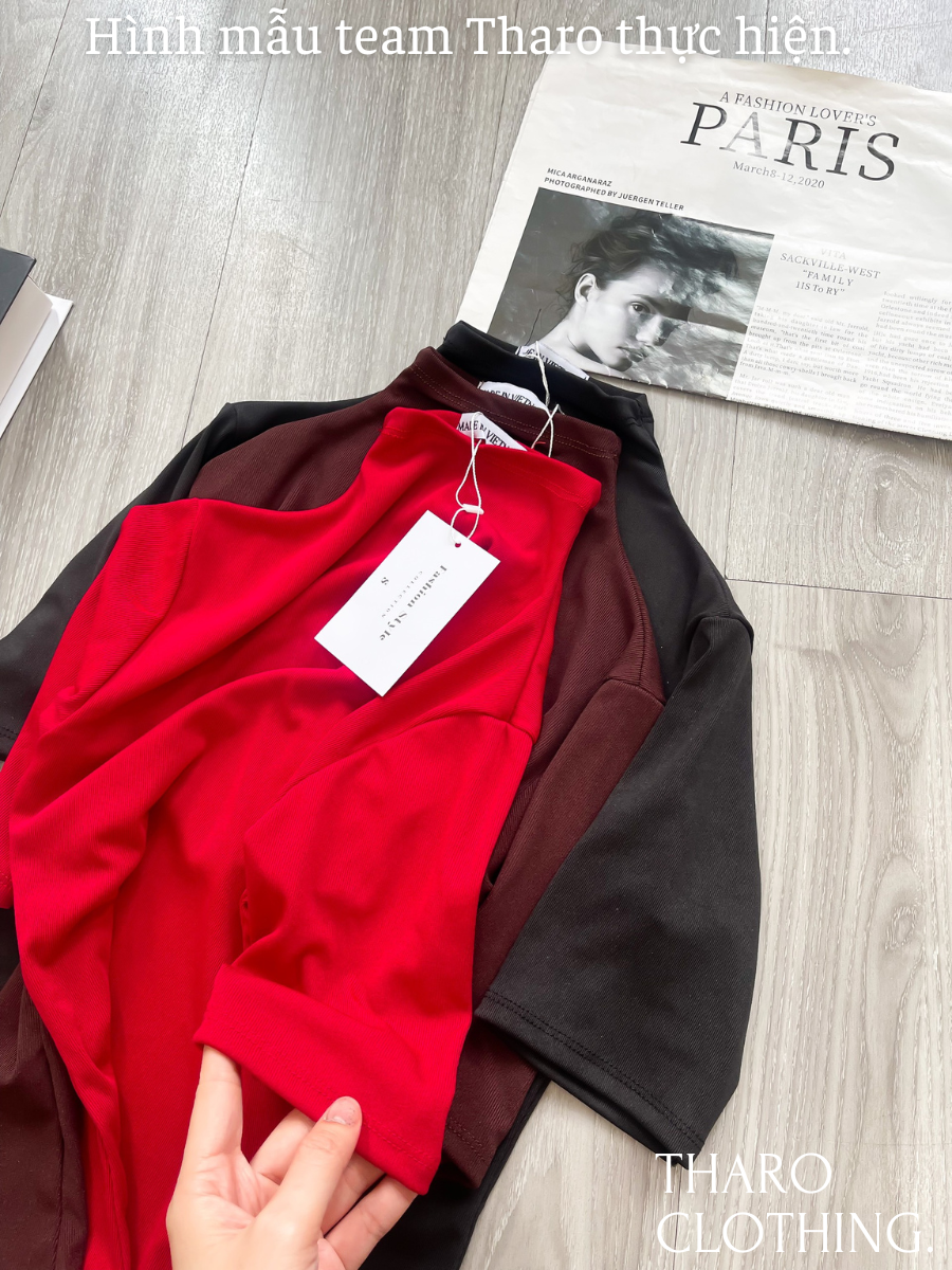 Áo Thun Nữ Cổ Lọ Tay Lỡ - Tharo Clothing [AO00177]