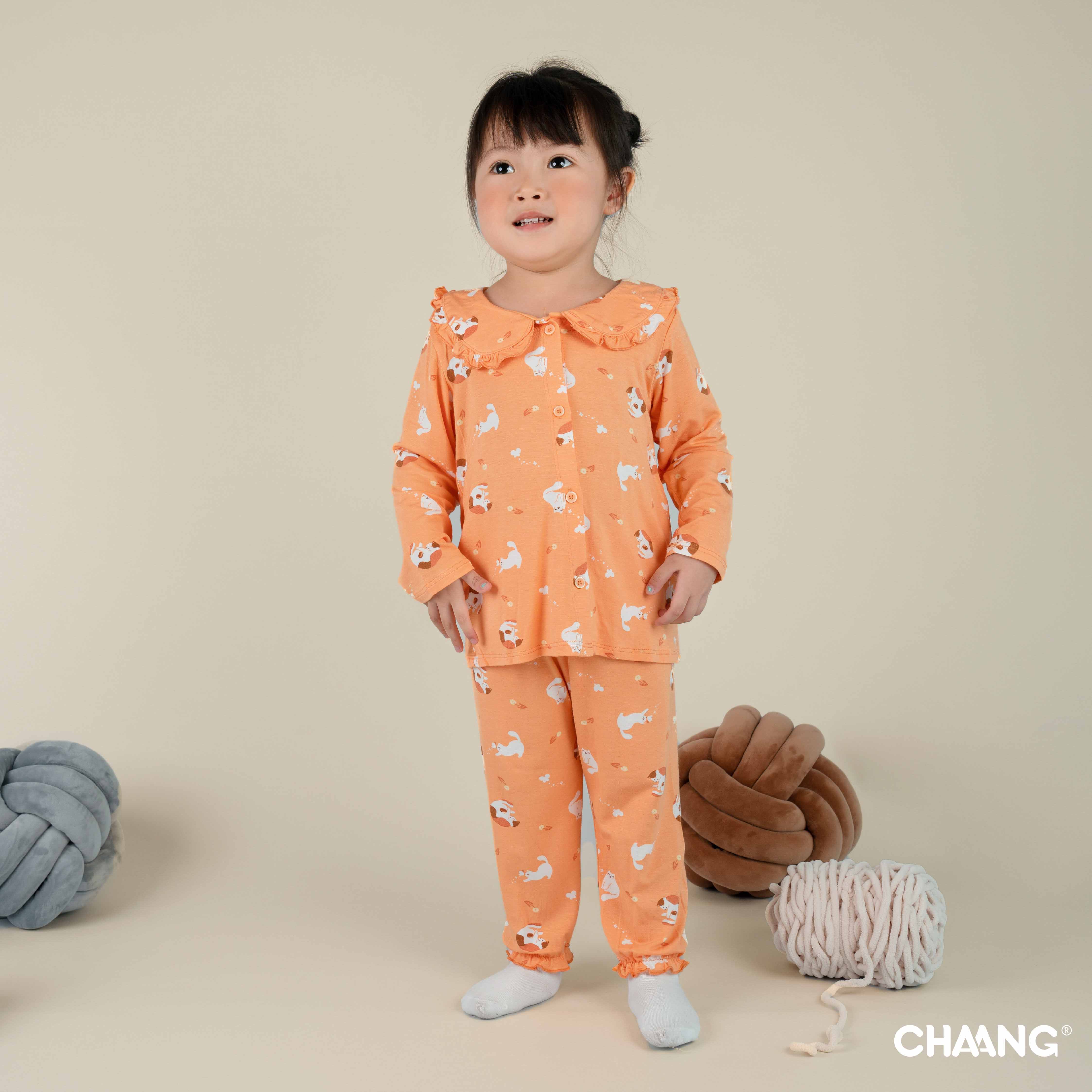 [CHAANG] Bộ dài cúc giữa cổ sen Mèo Chaang