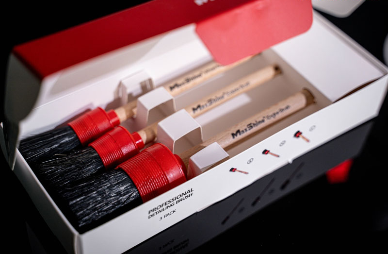 Bộ 3 cọ vệ sinh đa dụng cán gỗ maxshine detailing brush set 3 pack 704610