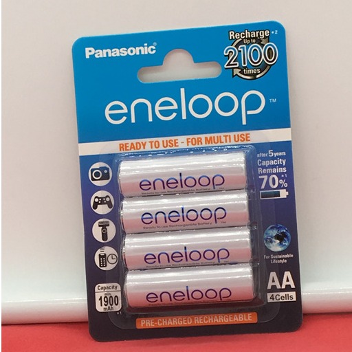 Pin tiểu sạc Panasonic AA Eneloop Trắng 1900mAh BK-3MCCE