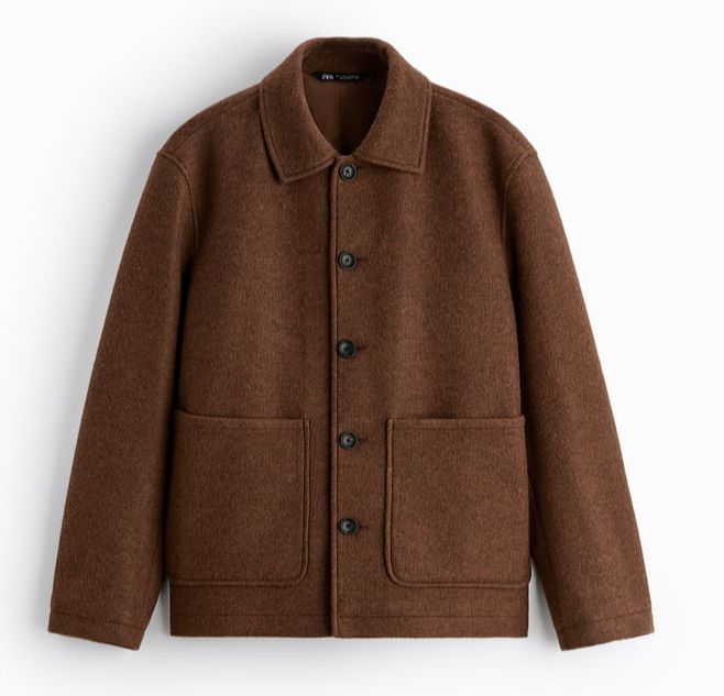 Áo khoác dạ nam Zara authentic SYNTHETIC WOOL WITH POCKETS size S