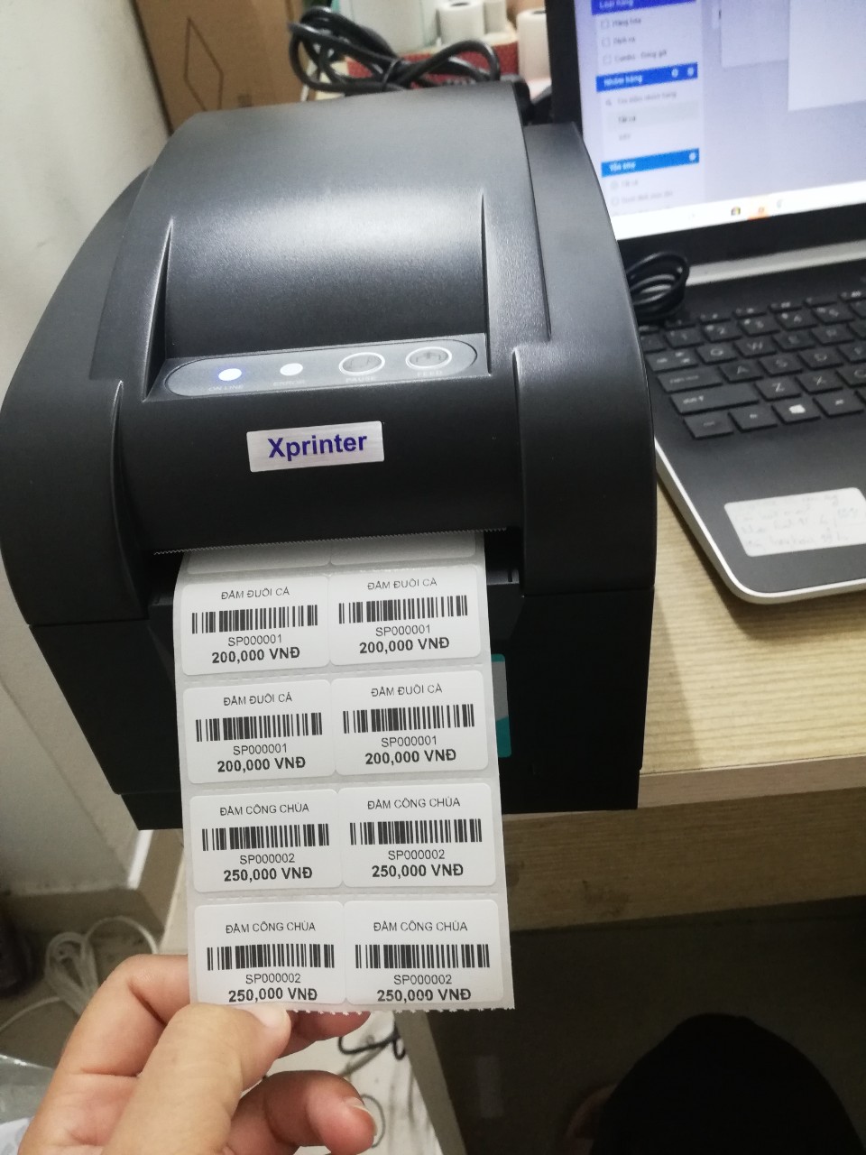 Máy In Mã Vạch XPrinter XP 350B Phần mềm kioviet