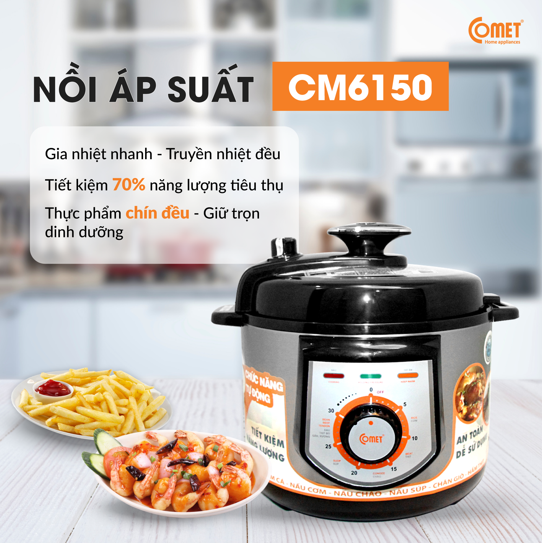 Nồi áp suất điện Comet - CM6150