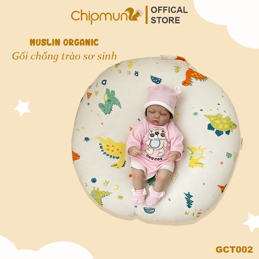 Gối chống trào ngược sơ sinh CHIPMUNK cao cấp - Hàng chính hãng