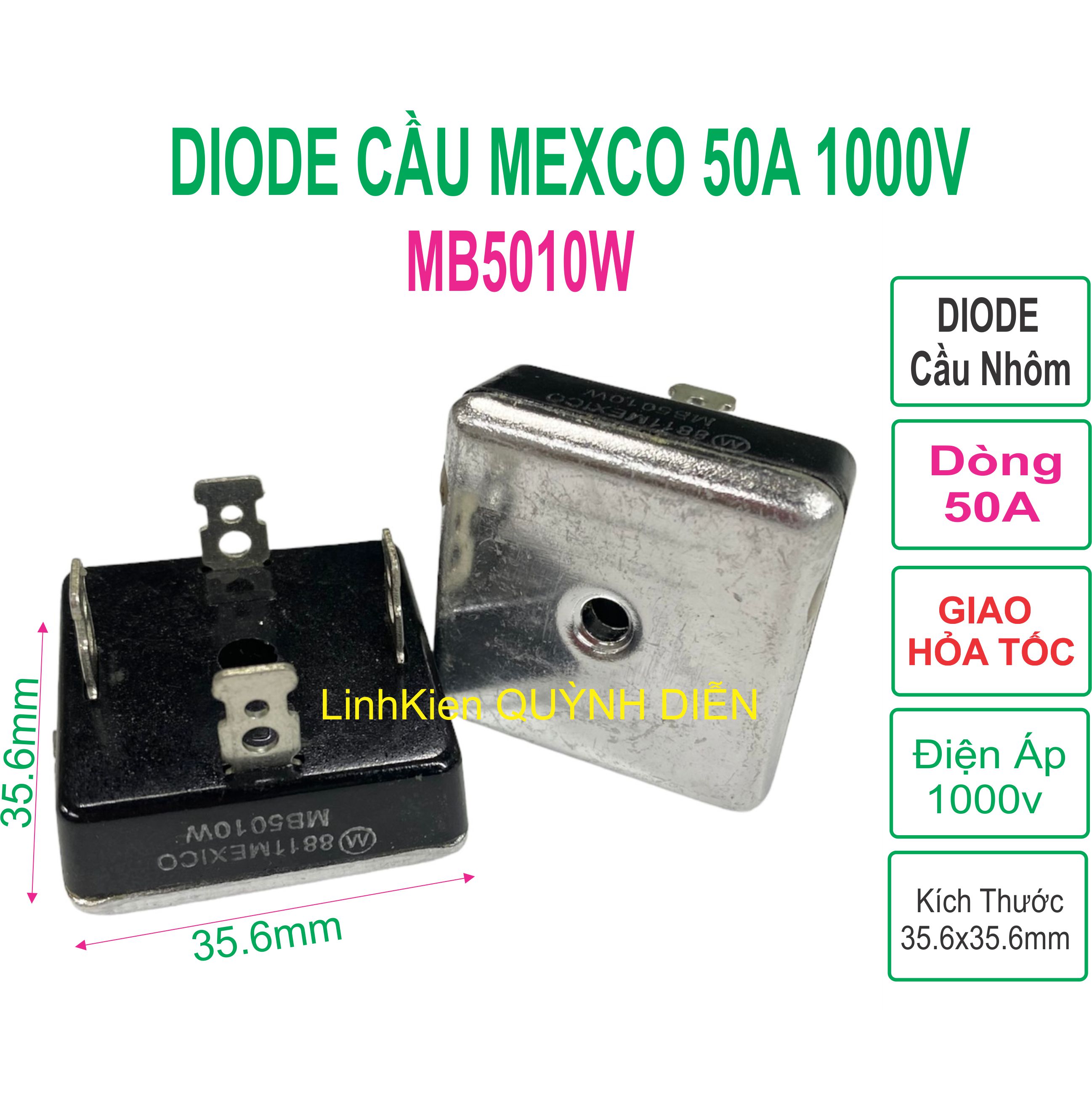 Combo 10 diode cầu nhôm mexico 50a 1000v mb5010 linh kiện điện tử quỳnh diễn