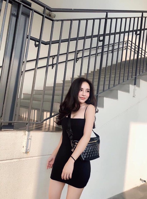 [HCM]Váy thun body 2 dây sợi bún