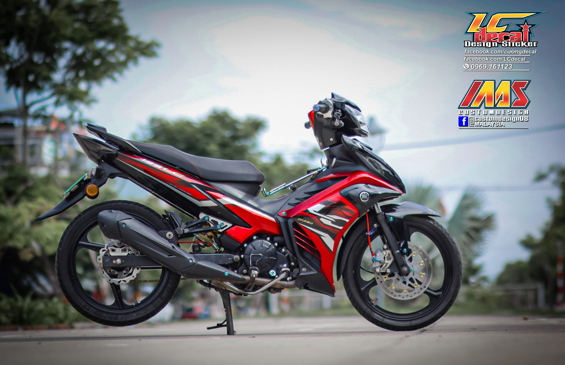 Tem rời dán xe exciter 135 2011 mẫu lc zin 2020 đỏ đen trắng cực hot, hàng 3 lớp chất lượng cao
