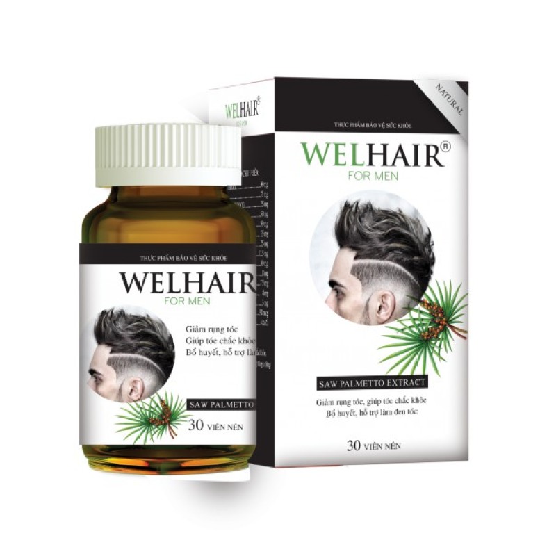 Welhair for Men – Hỗ trợ mọc tóc cho nam, ngăn ngừa rụng tóc, giúp tóc chắc khỏe  (Hộp 30 viên)