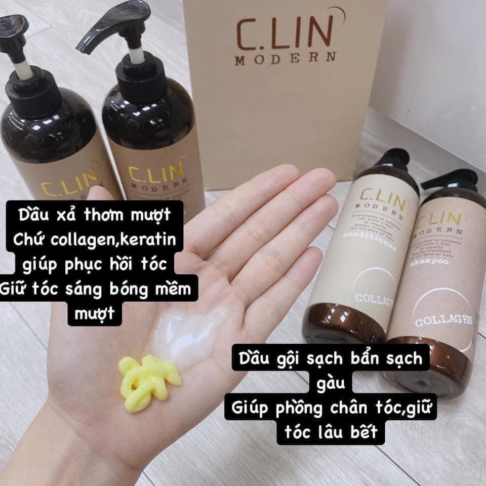 Cặp Dầu Gội + Xả Clin Modern Collagen 800ml/1 Lọ