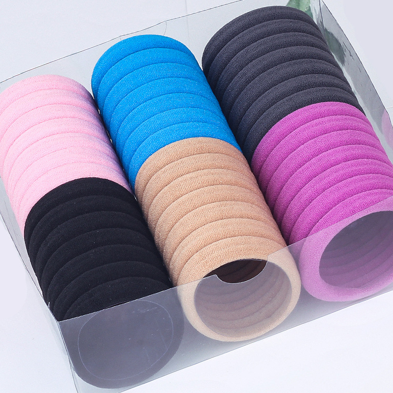 Combo 10 cột tóc thun trơn đơn giản, Cột tóc thun cao cấp co giãn cực tốt.