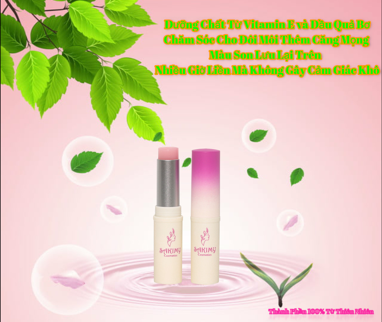 Son dưỡng môi giữ ẩm cho đôi môi mềm mượt Sakimy (Chính hãng)