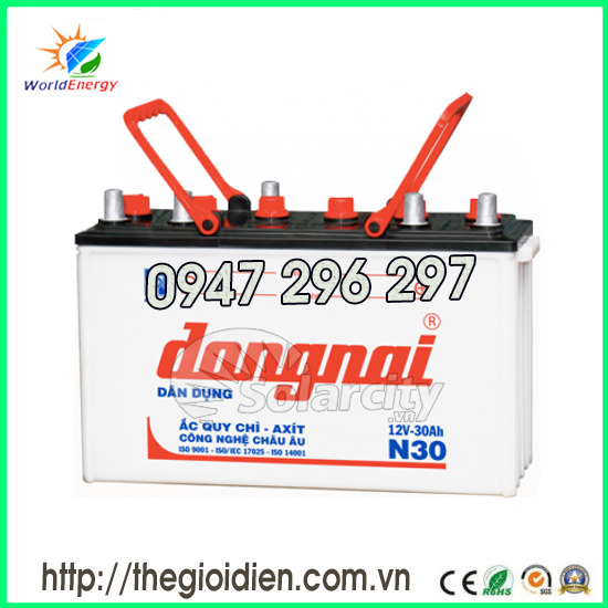 Ắc quy Đồng Nai nước 12V-30A (N30) ( chưa có axit )