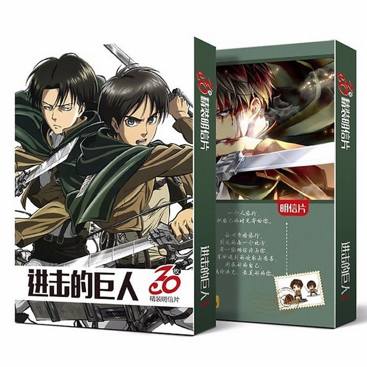 Hộp ảnh Postcard Attack on titan Đại chiến titan bộ ảnh có ảnh dán lomo postcard bưu thiếp