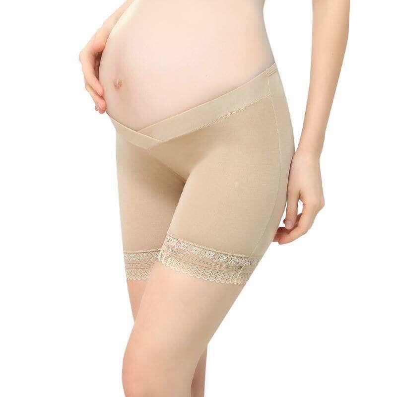 quần đùi bầu mặc trong váy cạp chéo cho mẹ bầu-free size co dãn theo người