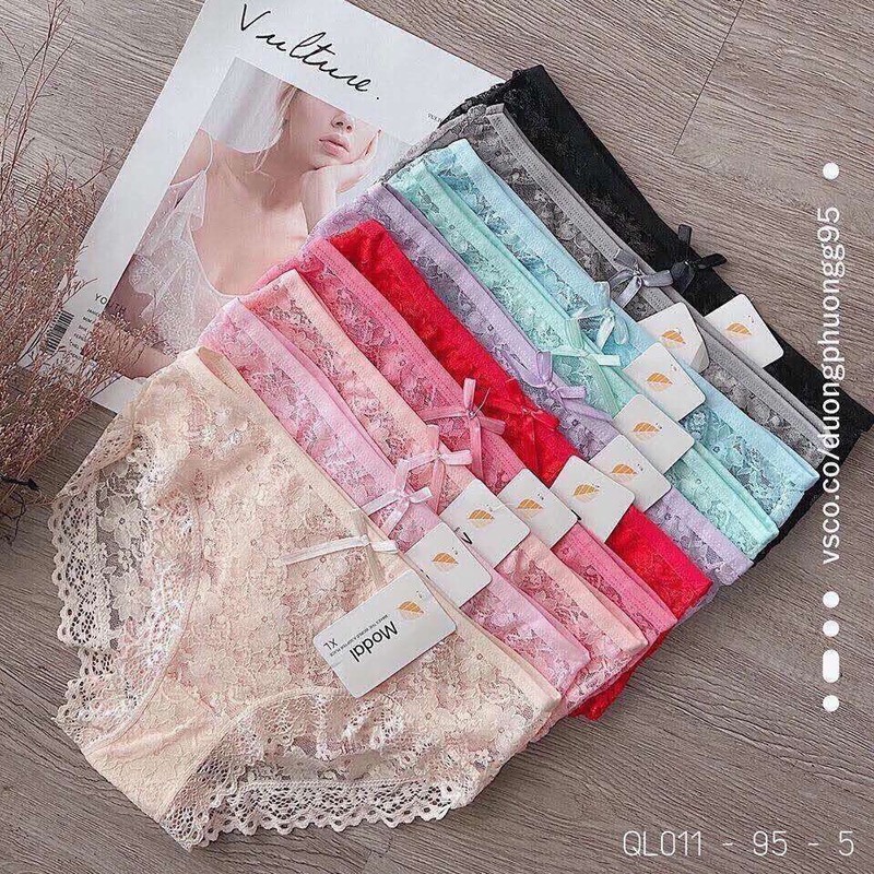 Set 05 quần lót nữ viền ren chất liệu cotton kháng khuẩn bó sát và tôn dáng,đường may đẹp,chắc chắn,với kiểu dáng ren sexy thoáng mát,thấm hút mồ hôi AC-11 Việt Tiến