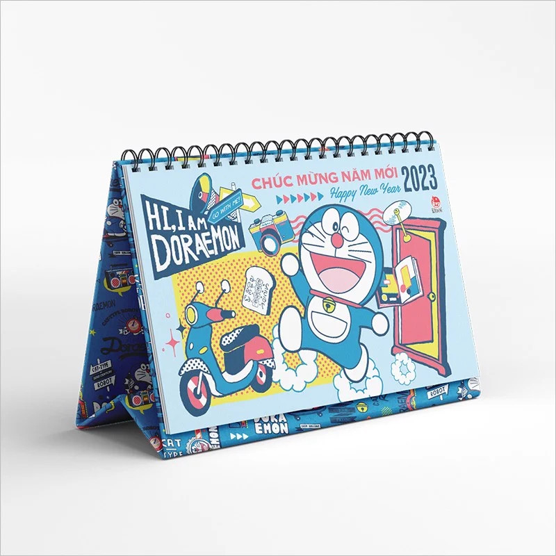 Lịch để bàn Doraemon 2023 tặng kèm sticker