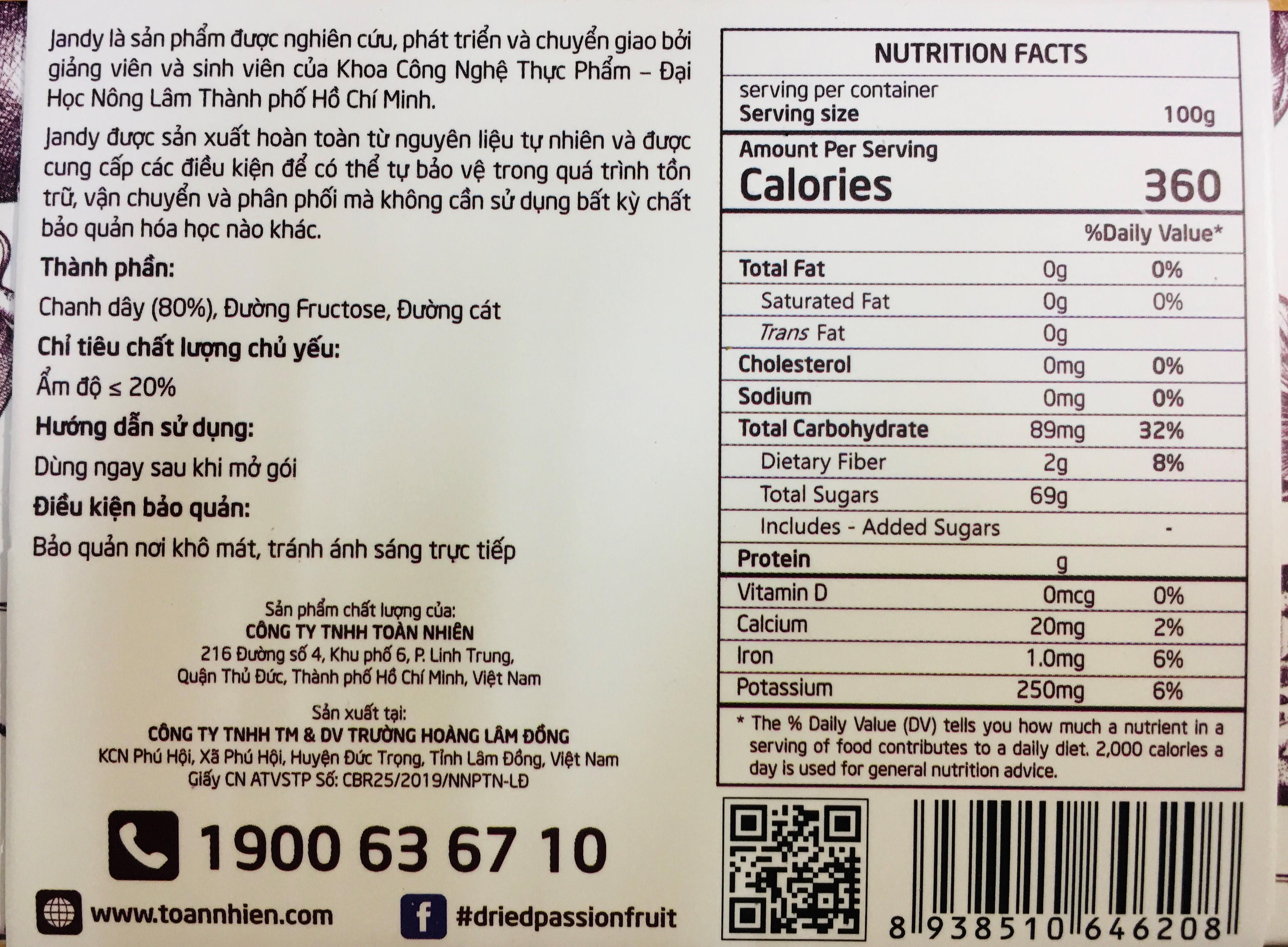 Chanh dây sấy dẻo organic