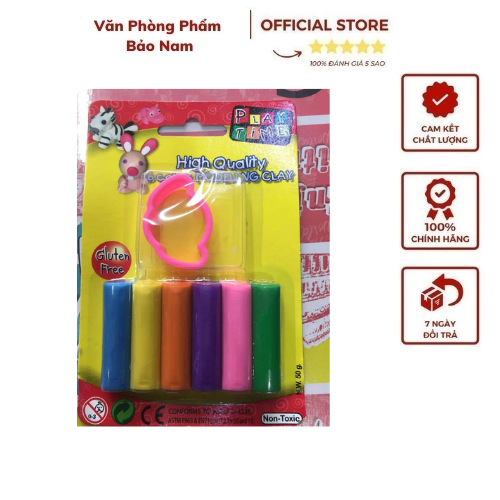 Đất nặn 6 màu có khuôn 50g mã 002-6sm50