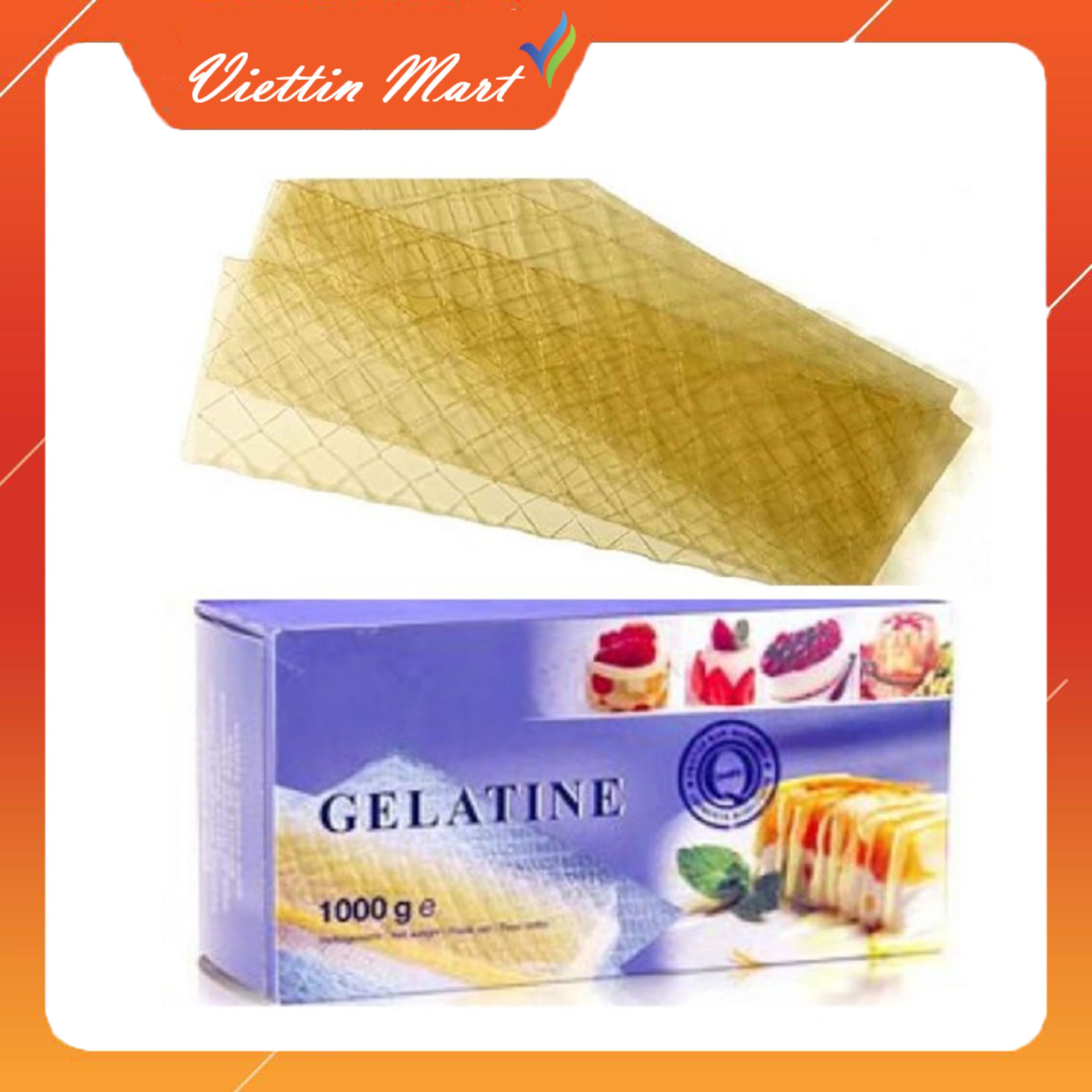 10 lá gelatine làm bánh, kẹo -Viettin Mart