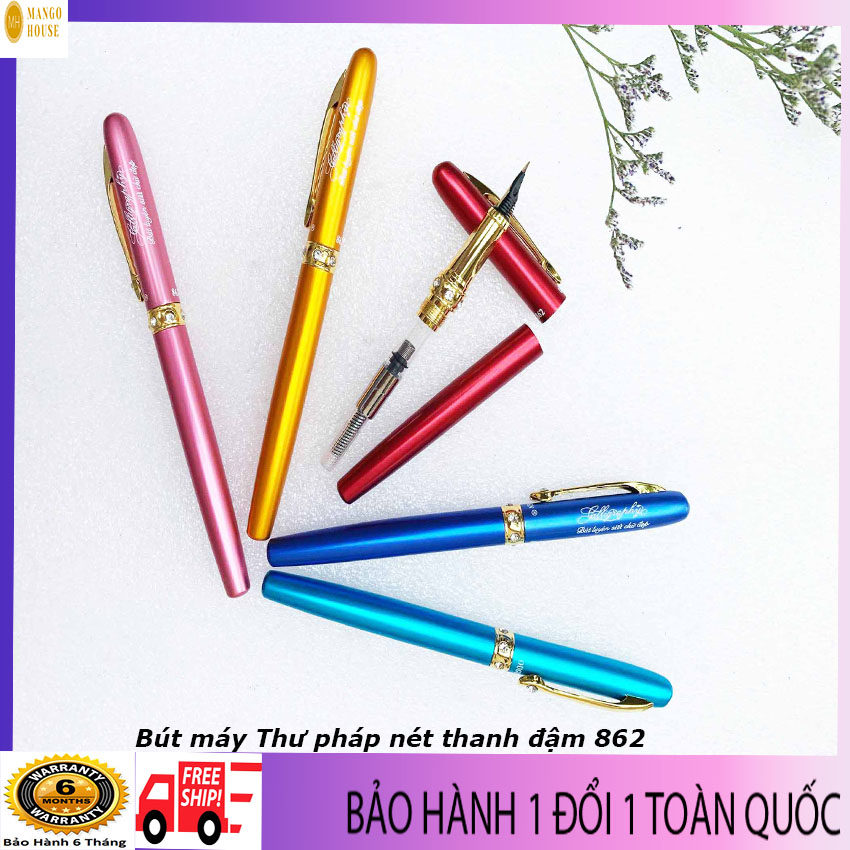Bút máy luyện chữ đẹp ngòi lá tre Caligraphy 862- Bút thư pháp Tự Tạo nét thanh đậm, Nét thanh đậm rất Sắc nét, ôm tay, mực đều- Mango house -Bút, bút máy, bút cute, bút mực, bút luyện chữ, bút trẻ em- Mango House shop