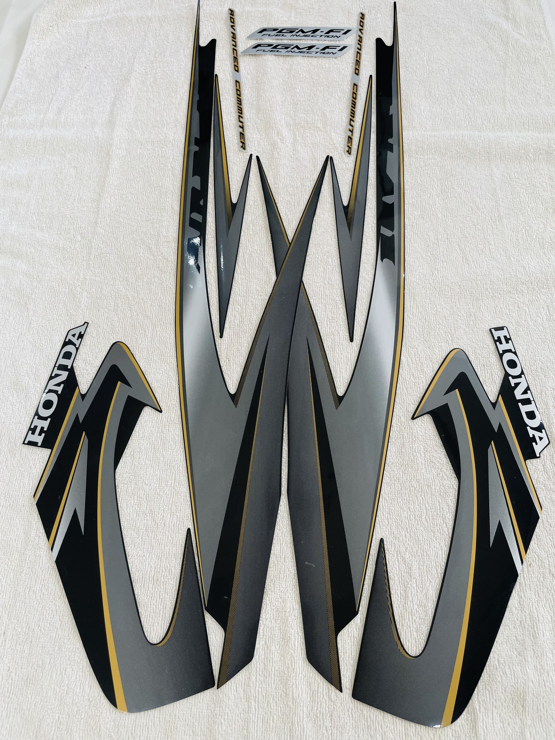 Bộ tem decal dán xe máy Honda Airblade Air blade đời 2008 2009 2010 màu đen xám zin thái siêu đẹp
