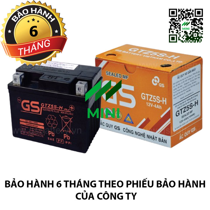 Bình ắc quy khô GS MF GTZ5S-H (12V-4Ah)