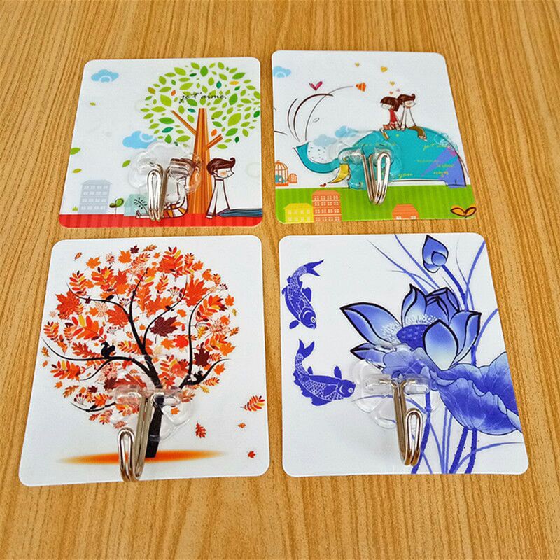 Set 4 Móc dán tường 3D - Nhiều màu sắc
