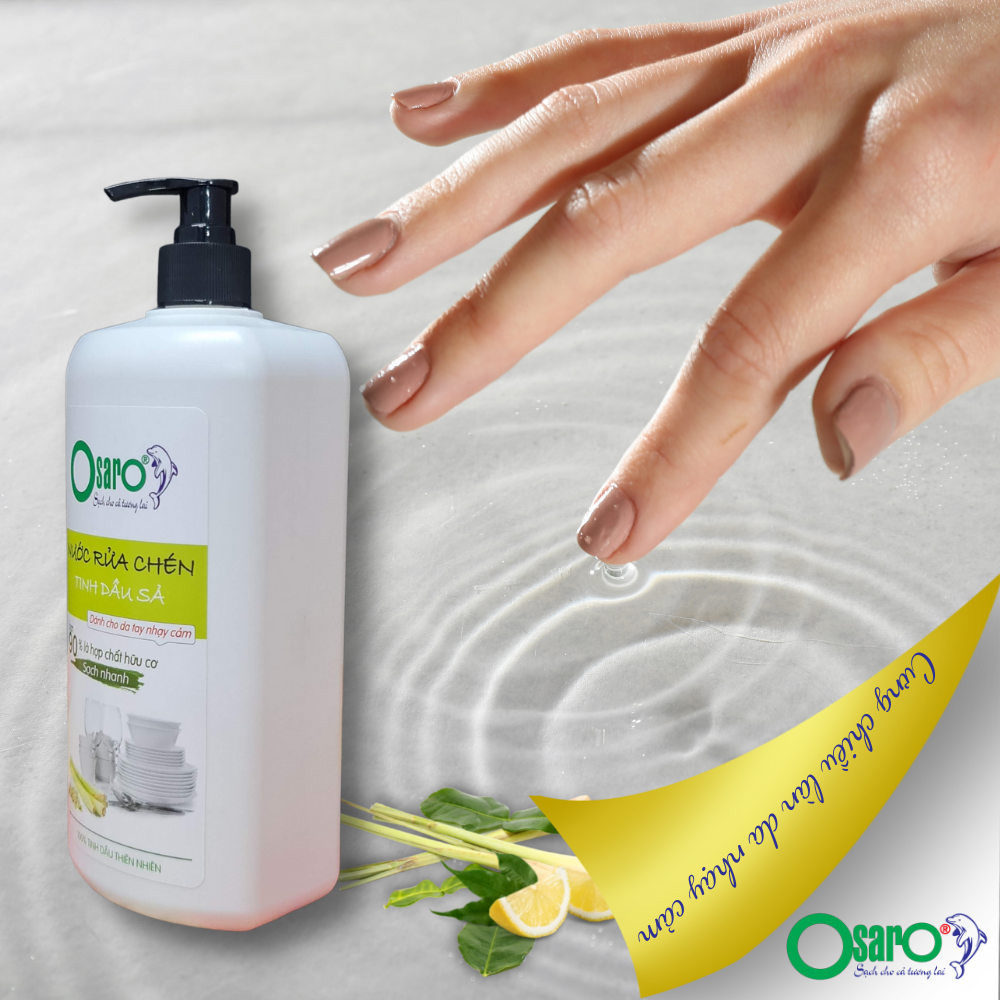 Nước rửa chén hữu cơ OSARO 1l sả chanh