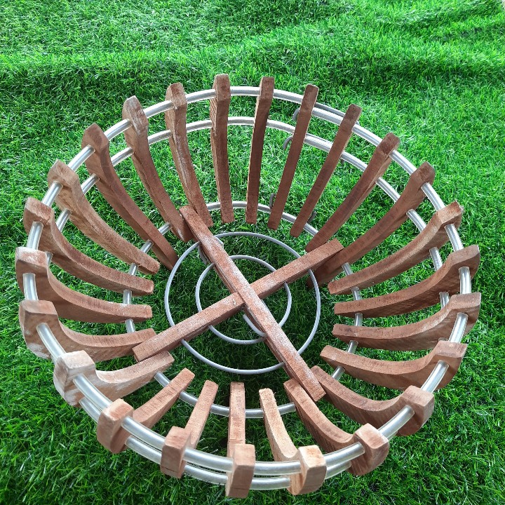 chậu gỗ trồng lan hình bí 40cm