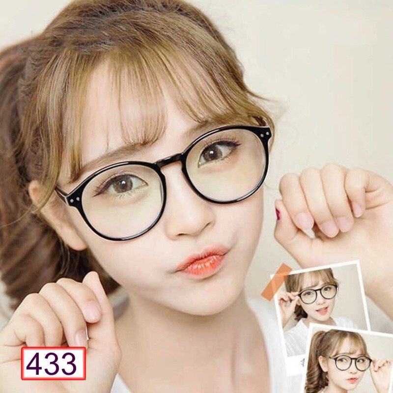 [Hcm]Kính Cận Form Tròn 2 Chấm Dễ Thương 433 Siêu Hot